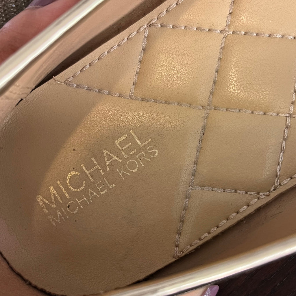 Michael Kors Gold Sparkle Lillie Moccasins Ballet Flats | Pre Loved |