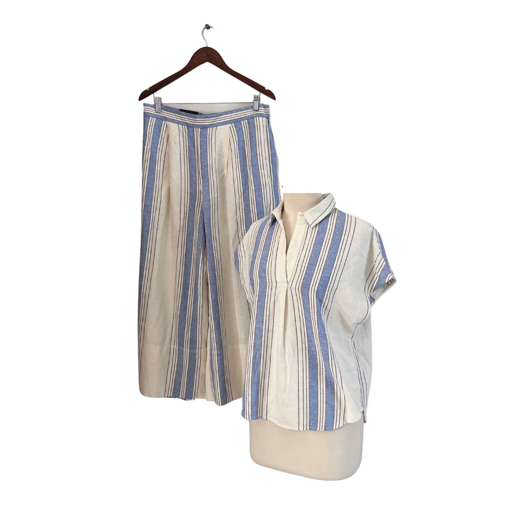 Banana Republic Cream & Blue Striped Co ord Set | Brand New |