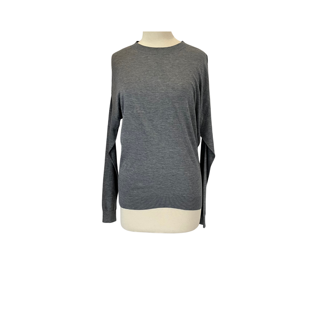 ZARA Grey Crew-neck Thin Knit Top | Gently Used |