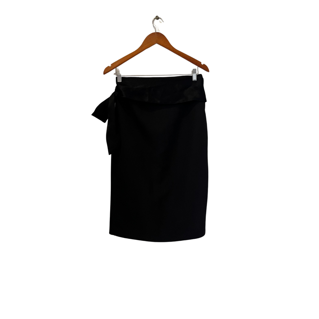 ZARA Black Midi Skirt with Side-tie Belt | Brand New |