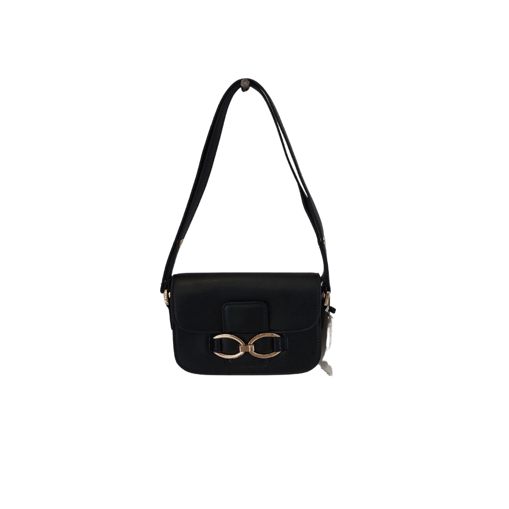 Mango Black Faux Leather Adjustable Shoulder Bag | Brand New |