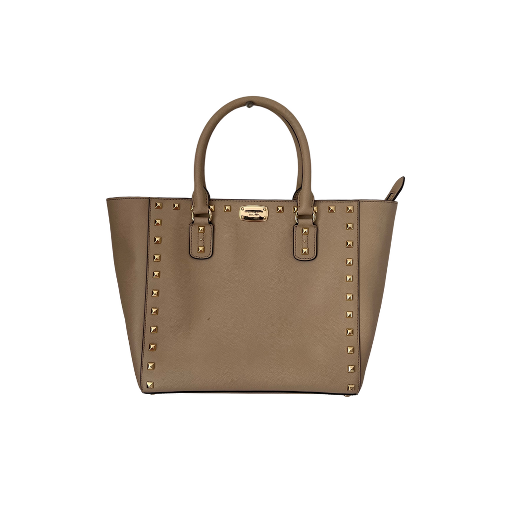 Michael Kors Beige Large Sandrine Studded Tote | Gently Used |