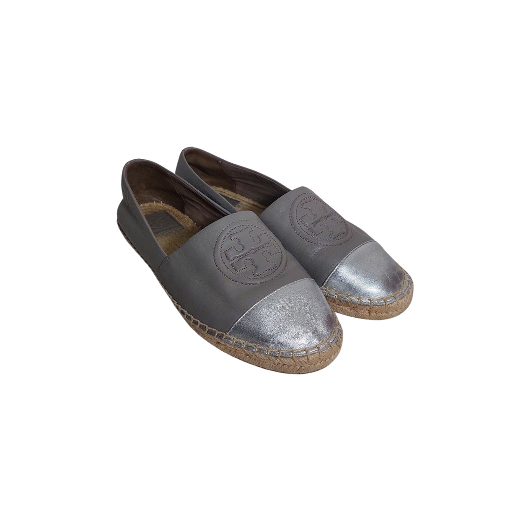 Tory Burch Grey Two-toned Espadrille Shoes | Gently Used |