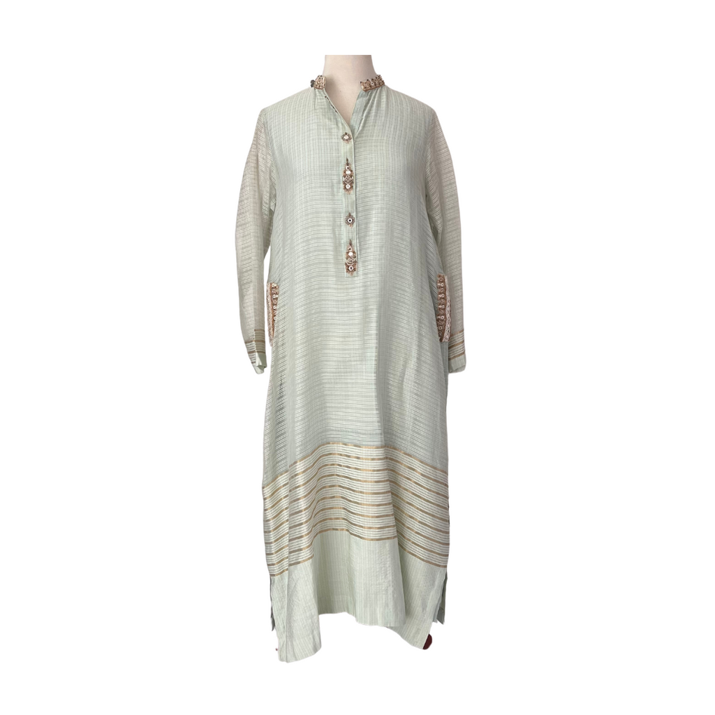 Zohra Alam Mint Green Embroidered Outfit (3 pieces) | Pre Loved |