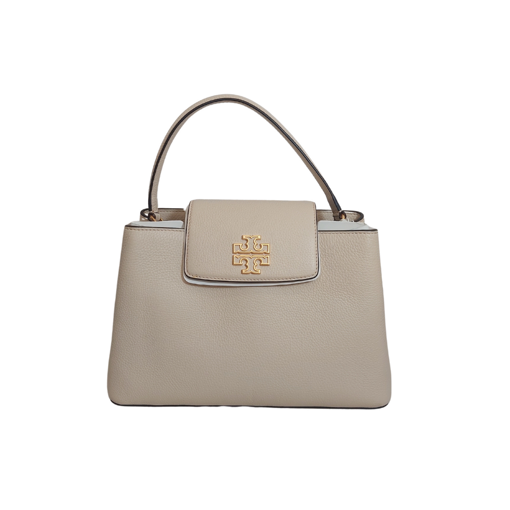 Tory Burch New Cream 'Britten' Small Satchel Handbag | Brand New |