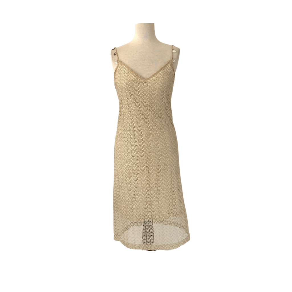 ZARA Gold Lace Slip Dress | Brand New |