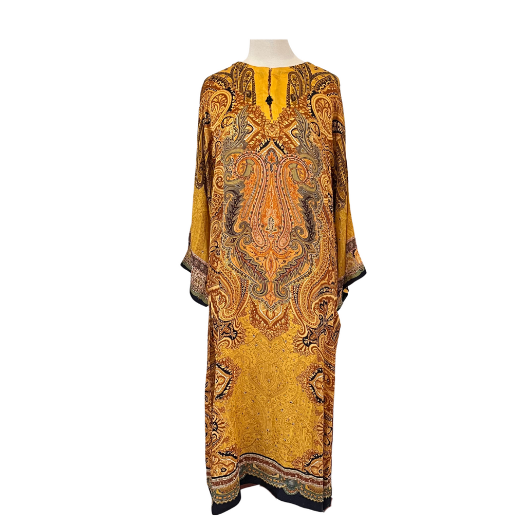 Sapphire Mustard Silk Printed Embellished Outfit (3 pieces) | Brand New |