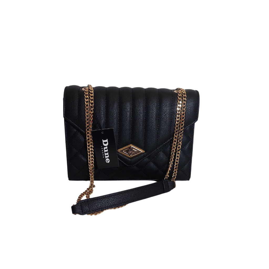 Dune Black Dellsie Quilted Slim Convertible Clutch Bag | Brand New |