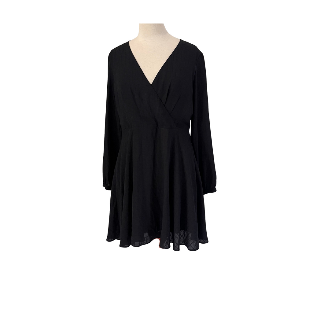 Express Black Front Wrap Short Dress | Gently Used |