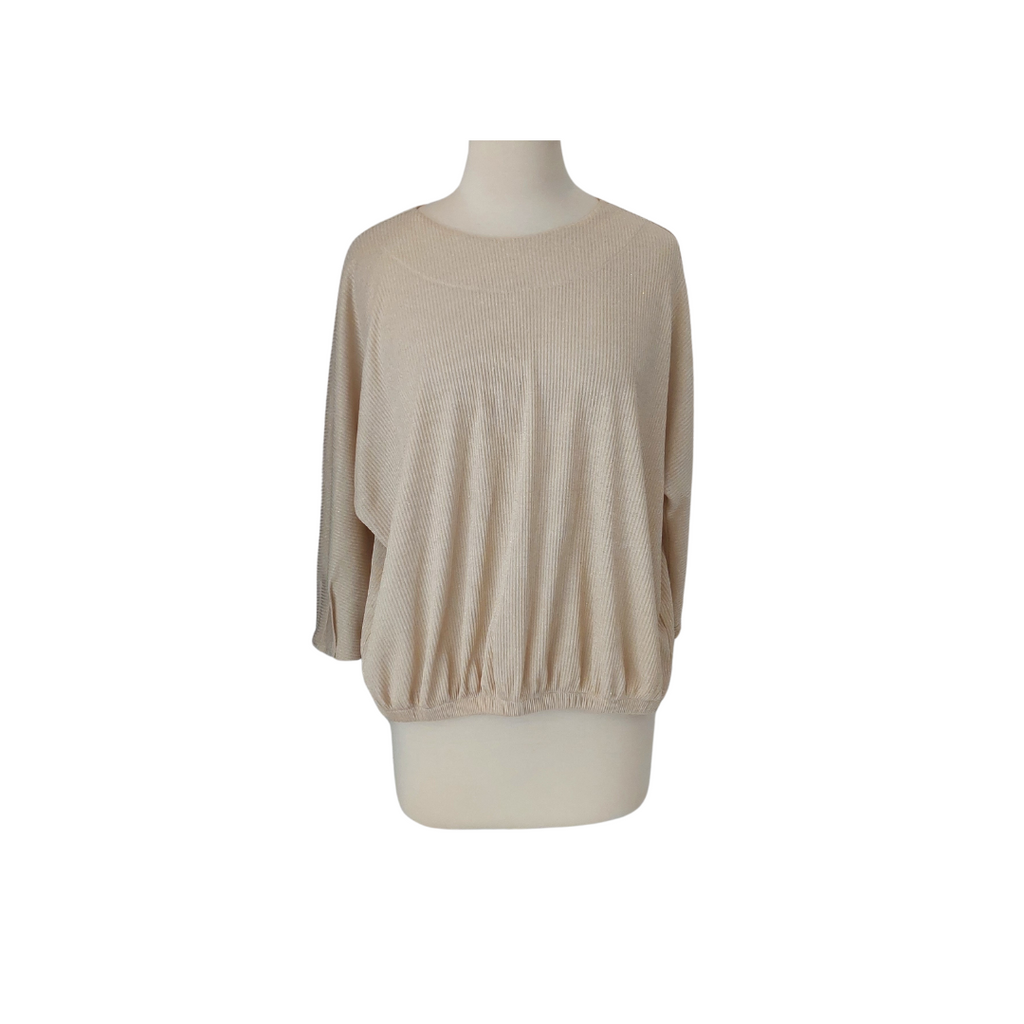 Mango Gold Ribbed Knit Top | Like New |