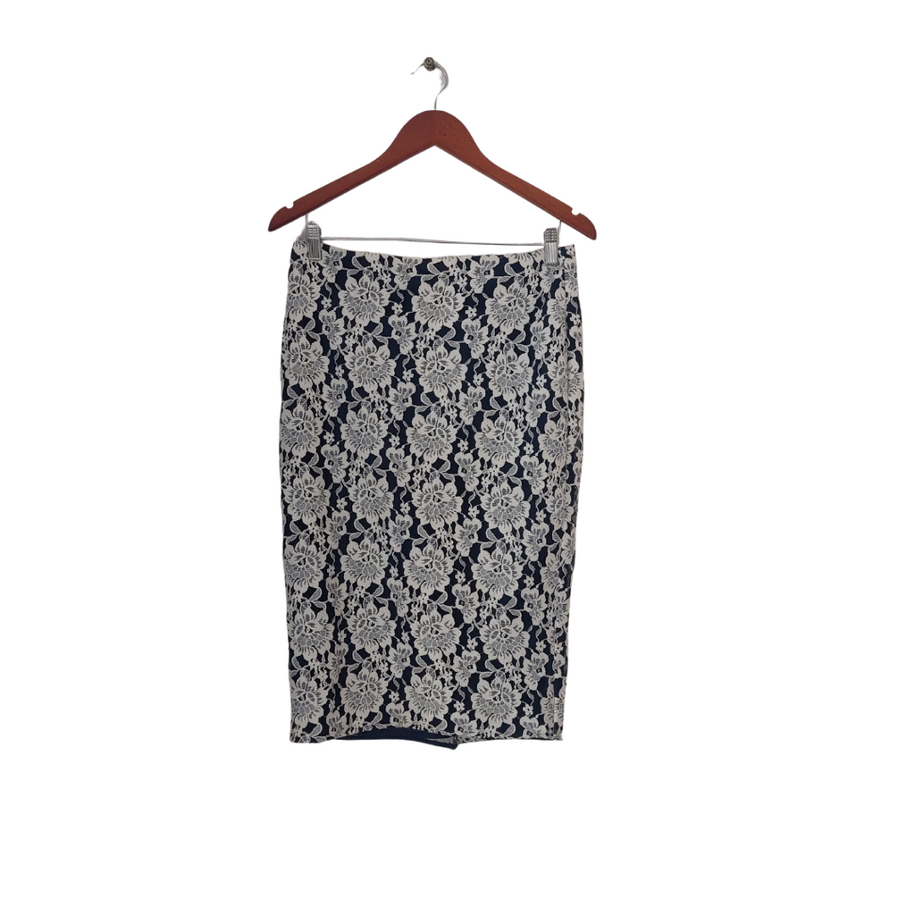 M&S Navy & White Lace Skirt | Brand New |