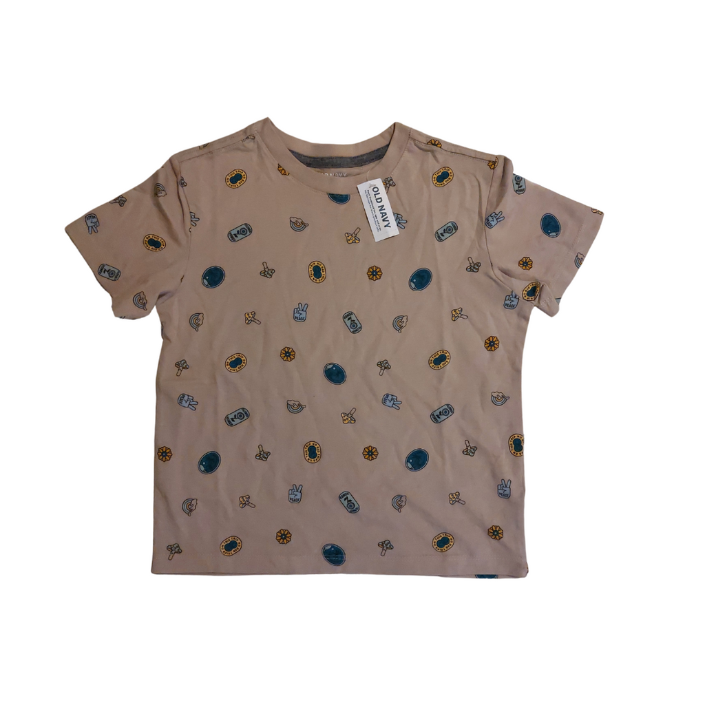 Old Navy Khaki Printed Shirt (6-7 Years) | Brand New |