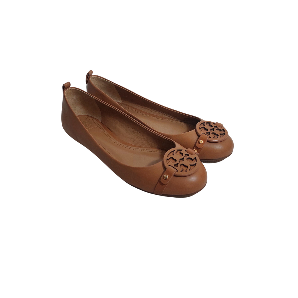 Tory Burch Tan Leather 'Mini Miller' Ballet Flats | Gently used |