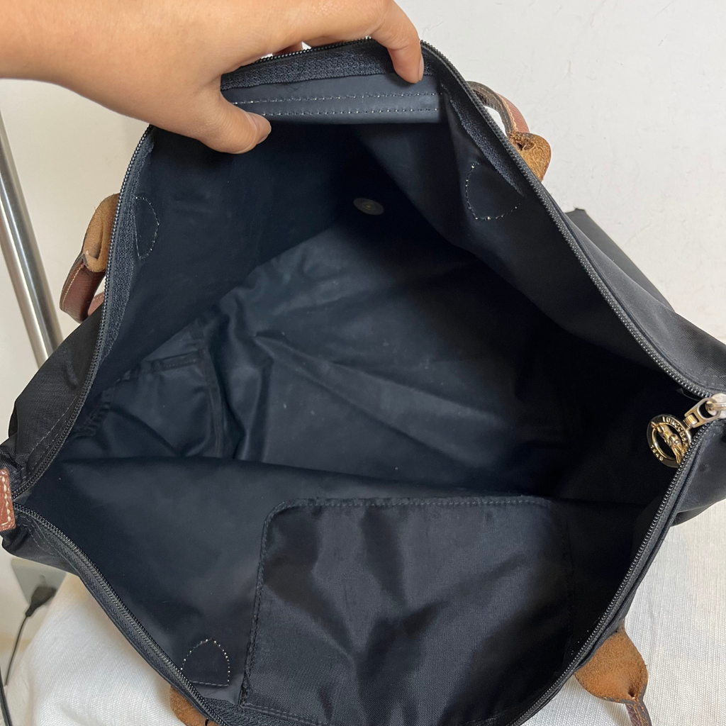 Longchamp Black Large Le Pilage Tote Bag | Pre Loved |