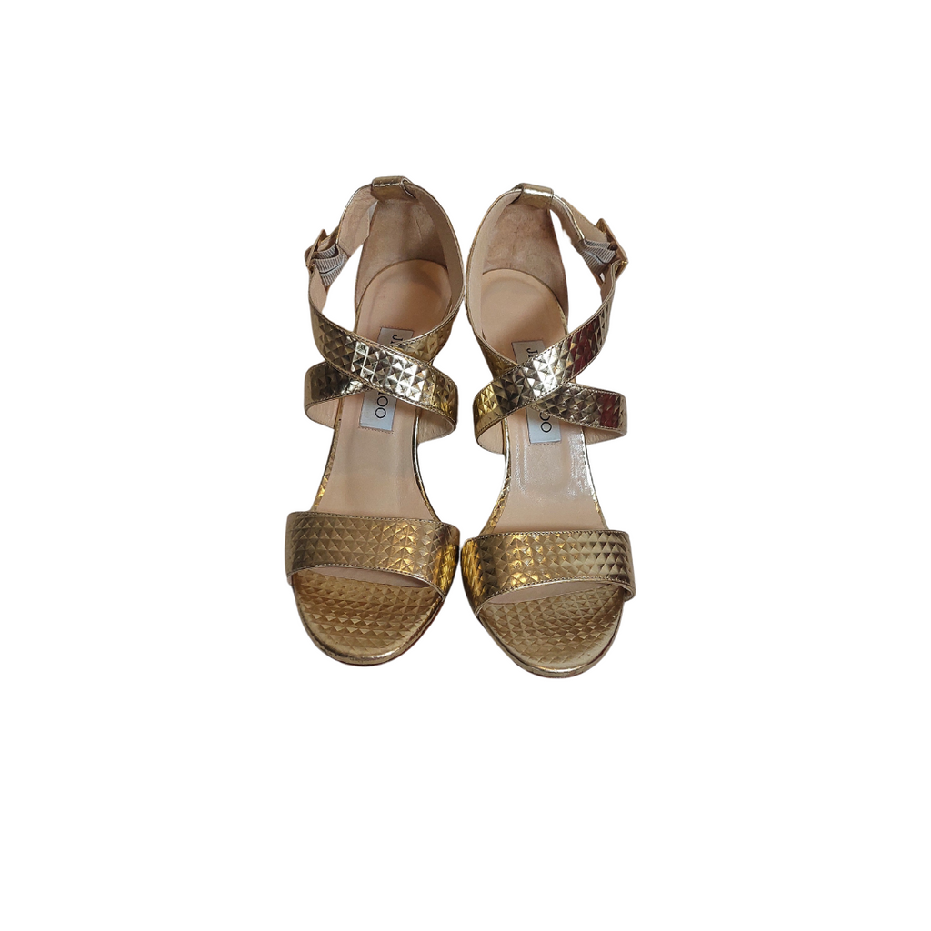 Jimmy Choo Gold Metallic Wedges | Pre Loved |