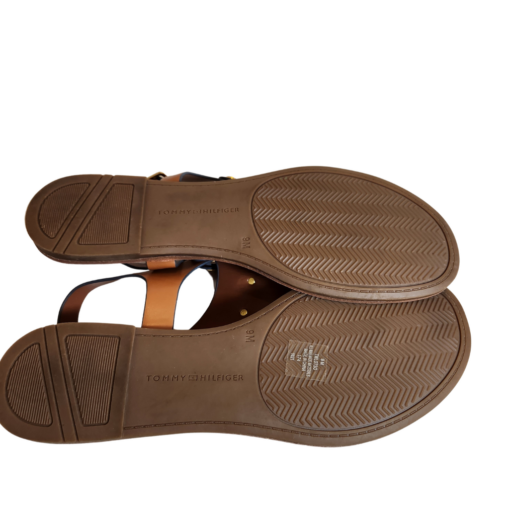 Tommy Hilfiger Tan Leather Thong Sandals | Gently Used |