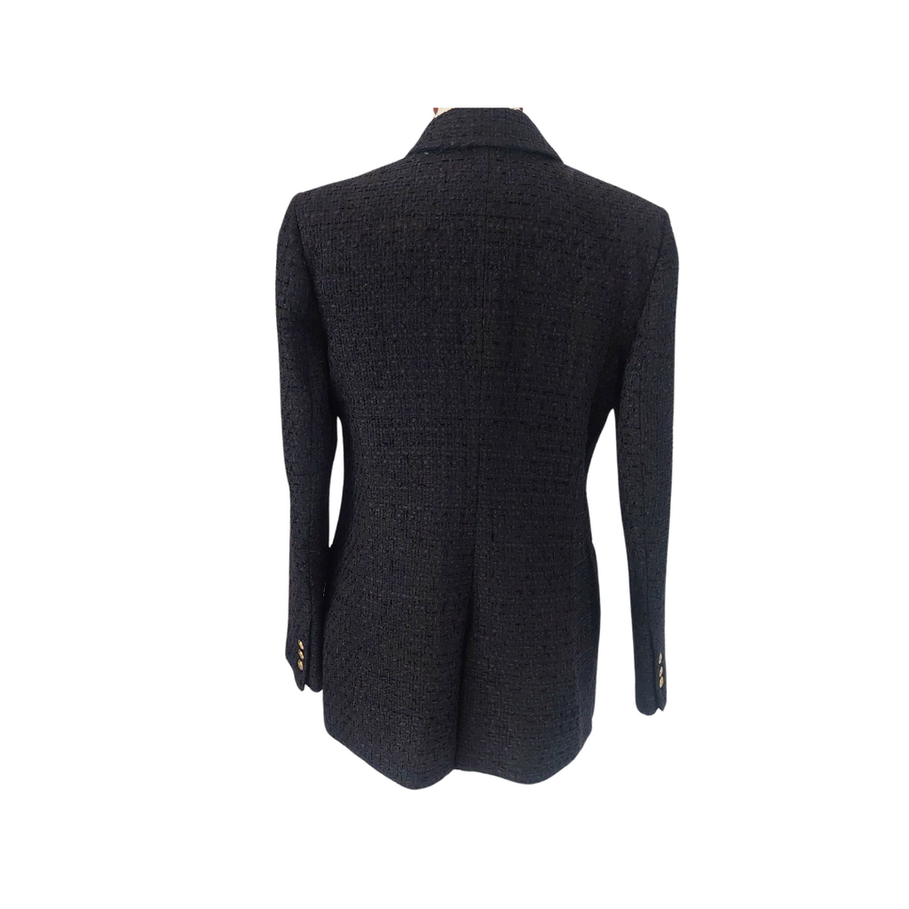 ZARA Black Tweed Gold Buttons Blazer | Brand New |