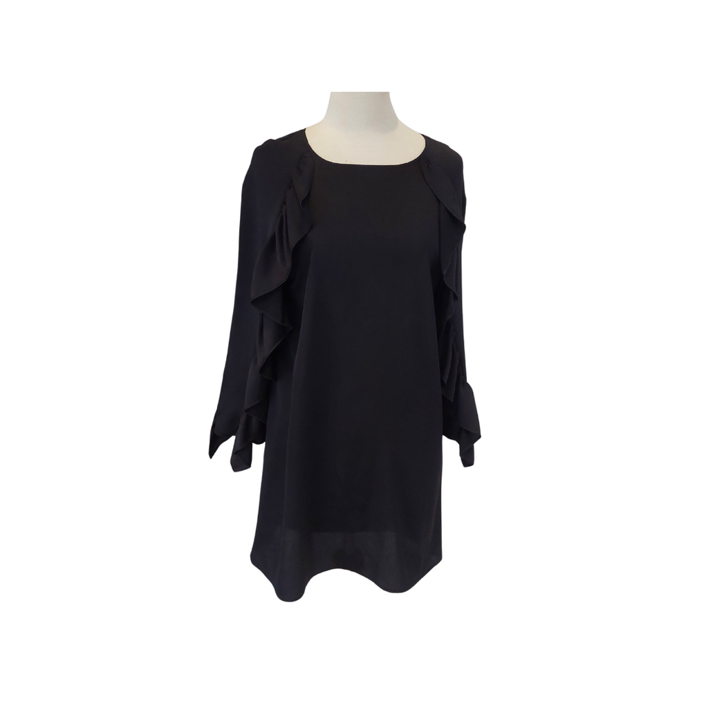 ZARA Black Ruffle Sleeves Long Top | Pre Loved |