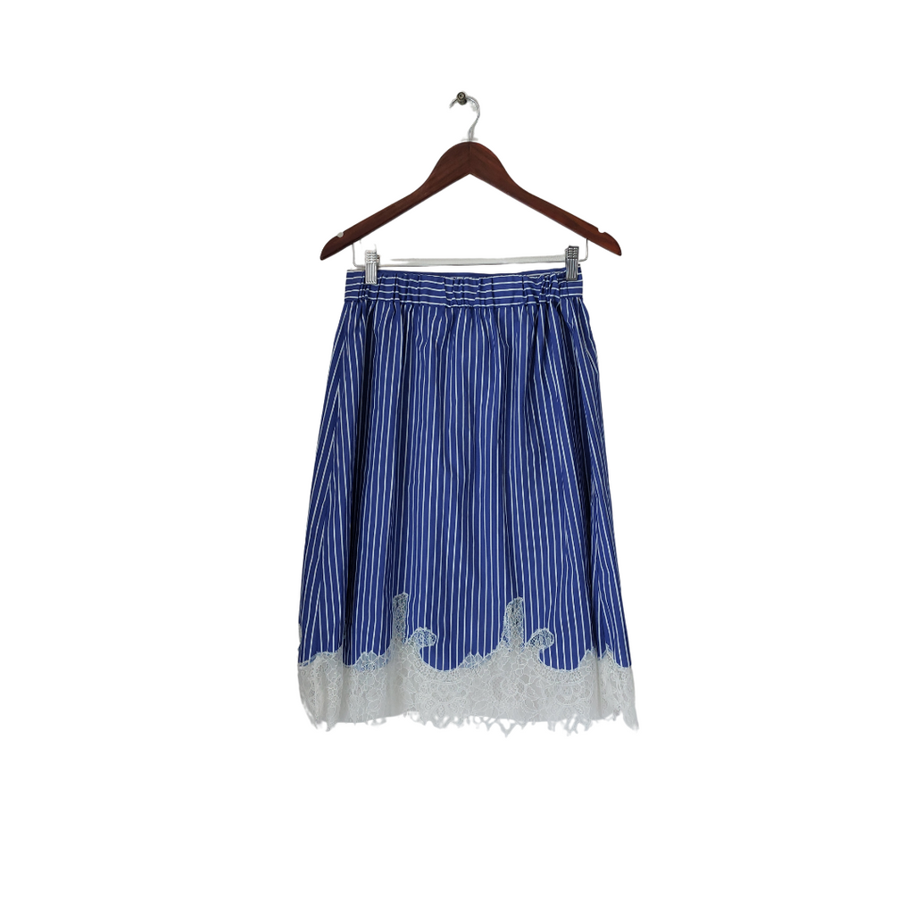 ZARA Navy & White Striped Lace Skirt | Gently Used |