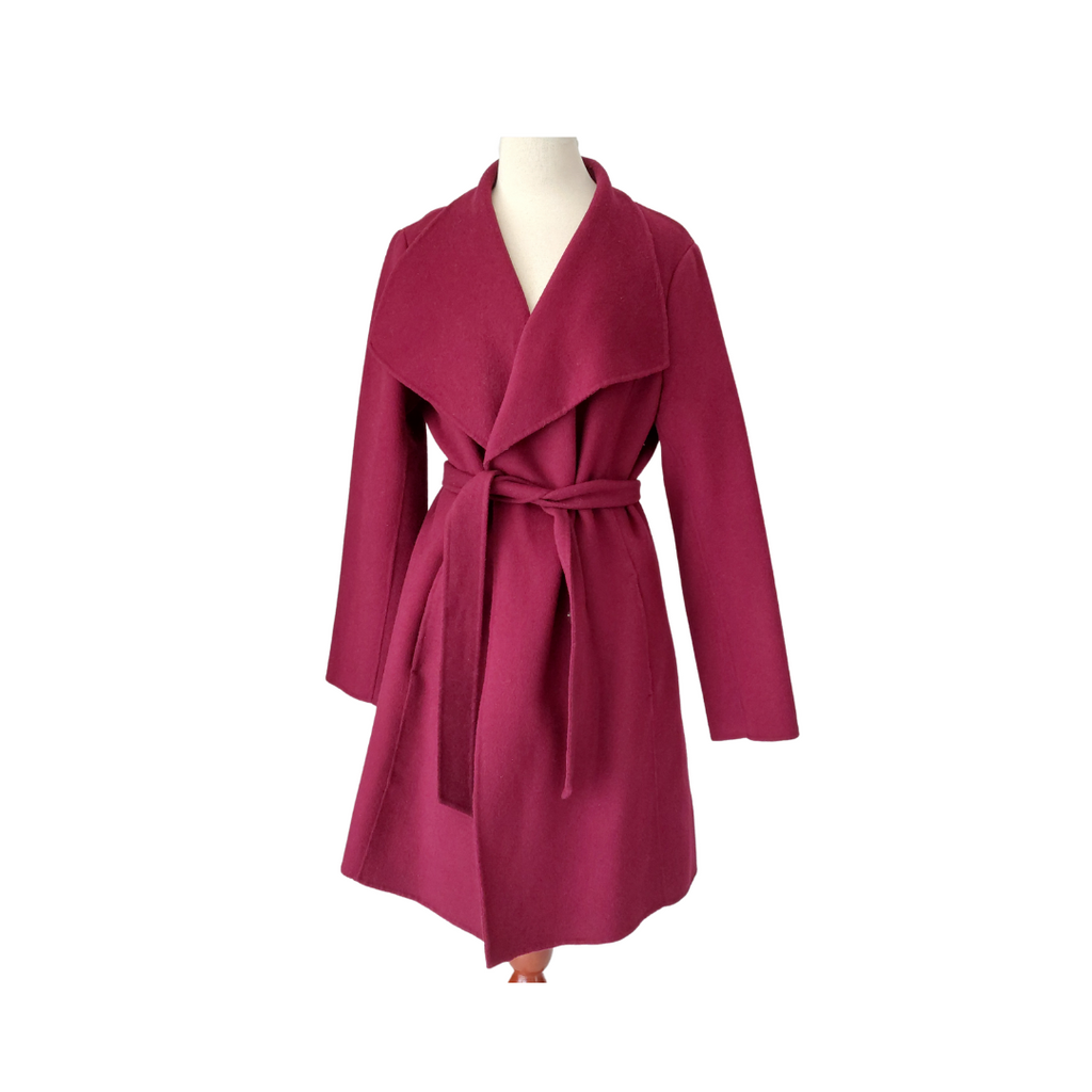 Banana Republic Plum Wool Belted Winter Coat | Pre Loved |