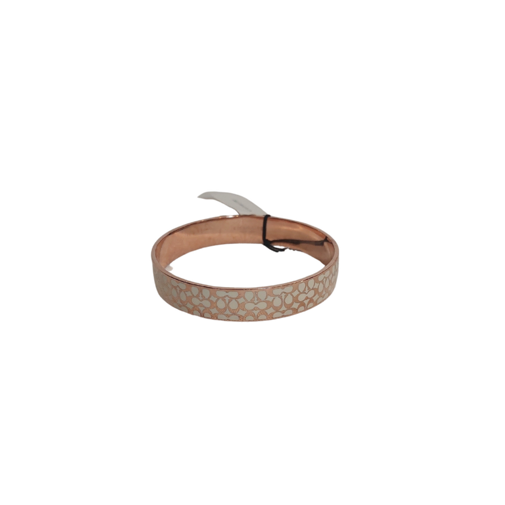 Coach White Rose Gold Logo Enamel Bangle | Gently Used |