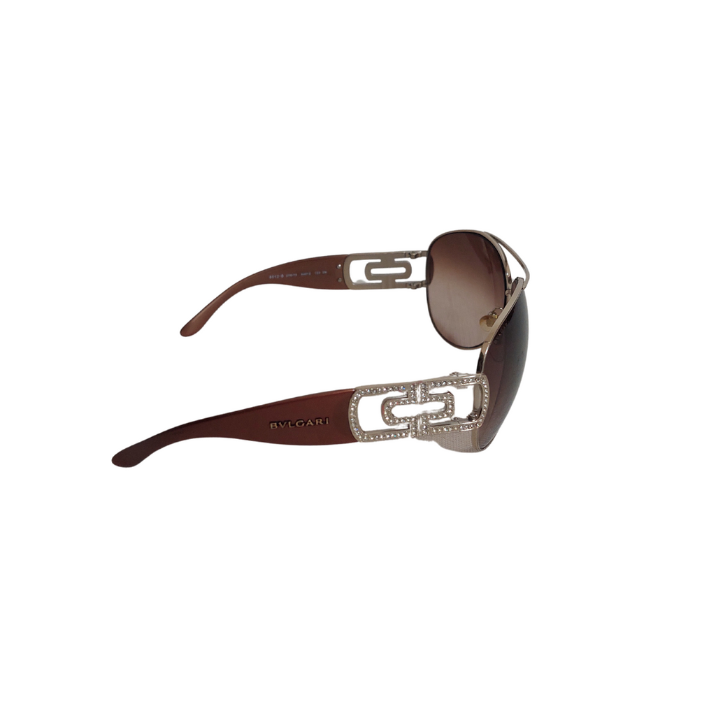 Bvlgari 6012-B Rhinestone Aviator Sunglasses | Gently Used |