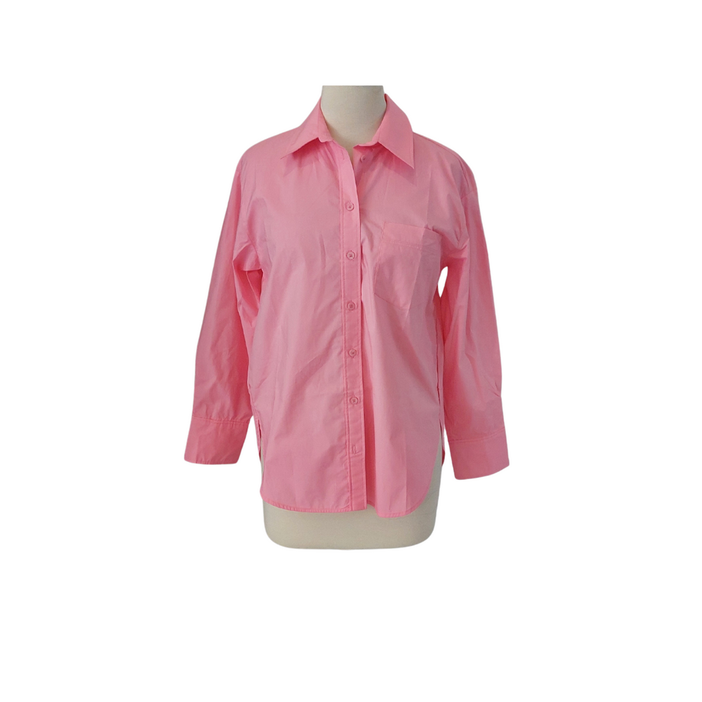 ZARA Pink Button-down Collared Shirt