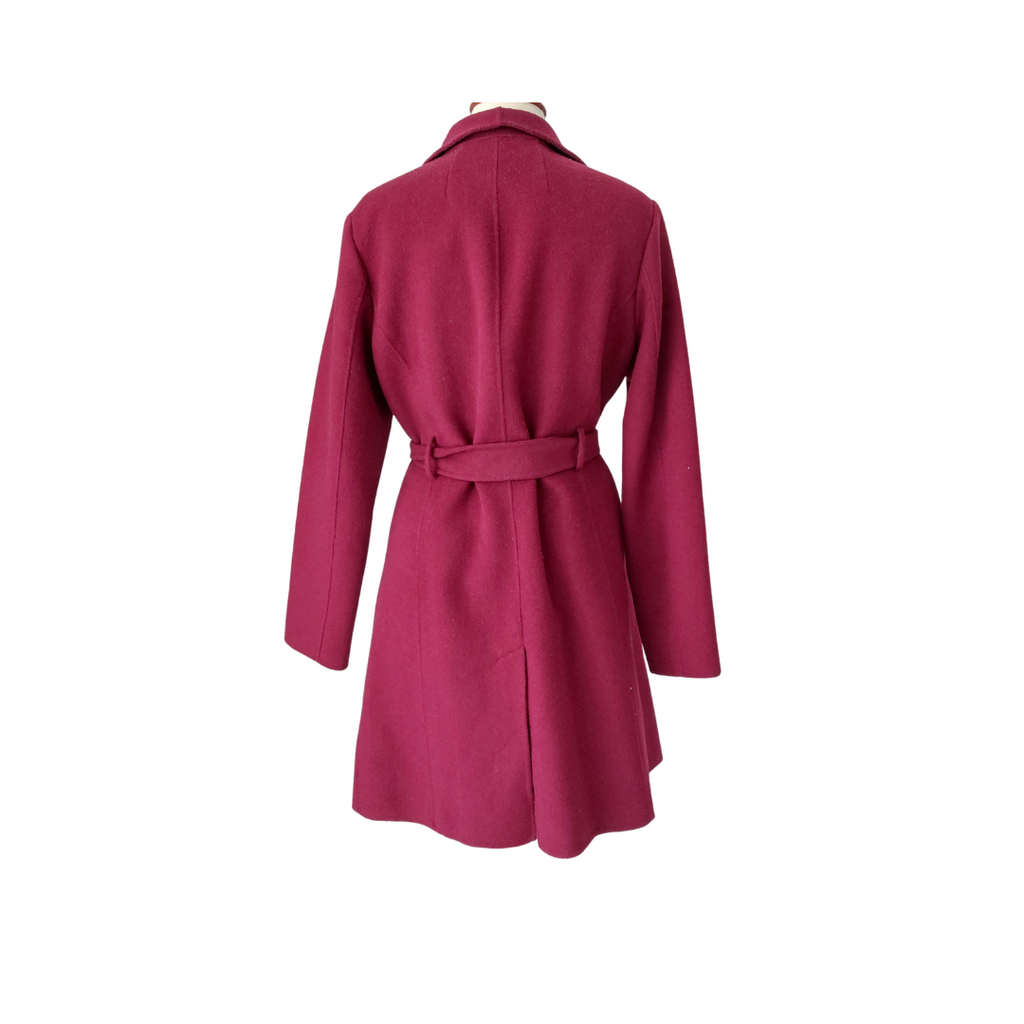 Banana Republic Plum Wool Belted Winter Coat | Pre Loved |