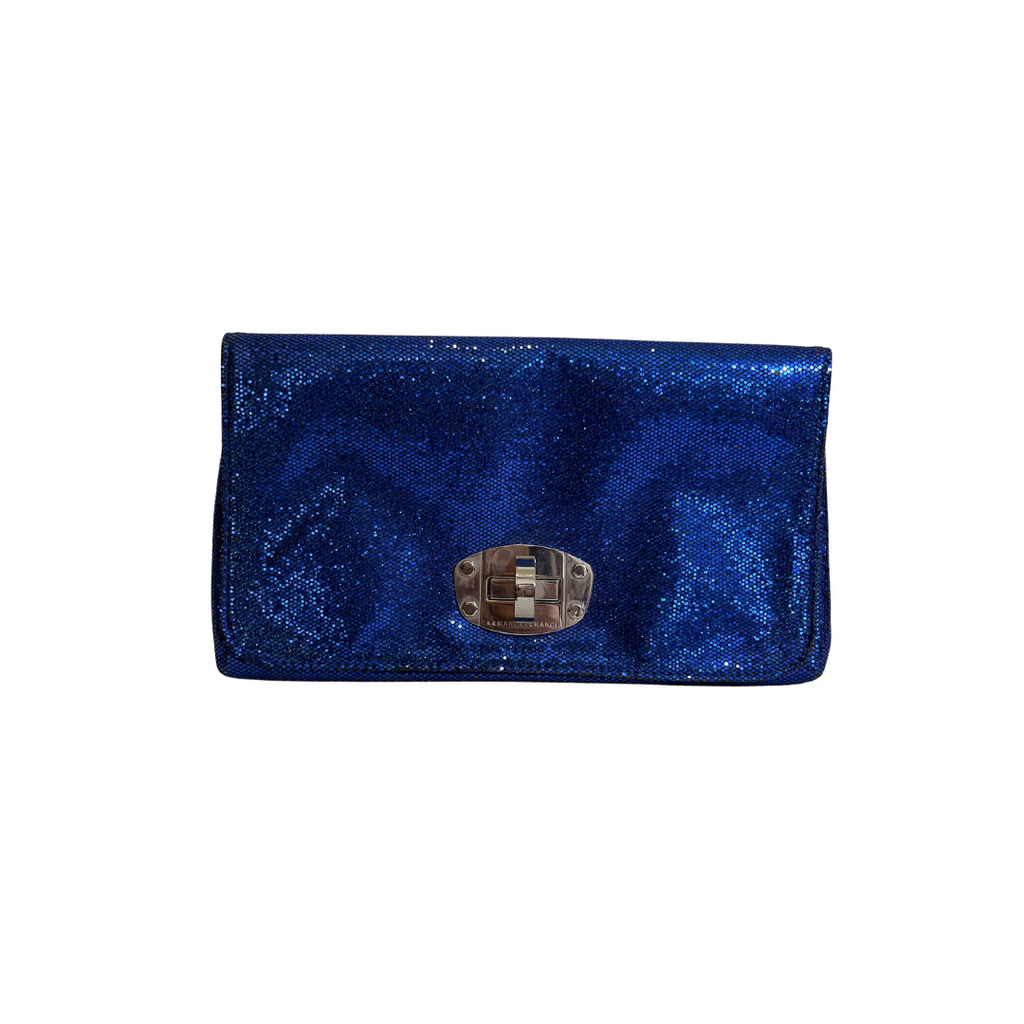 Armani Exchange Blue Glitter Clutch