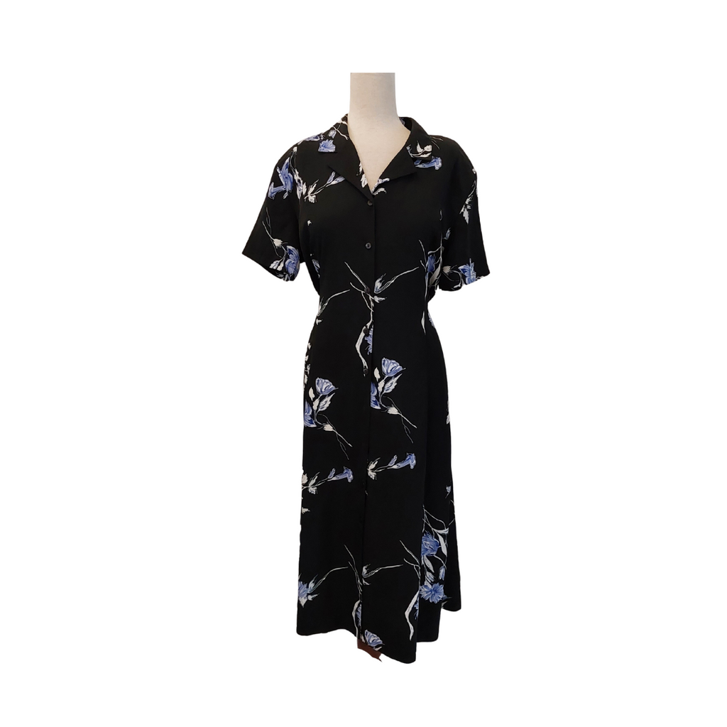 Bon Marche Black Floral Printed Short-sleeves Maxi Dress | Pre Loved ...