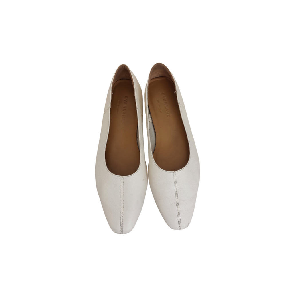 Everlane White 'The Tapered Day Glove' Ballet Flats | Pre Loved |