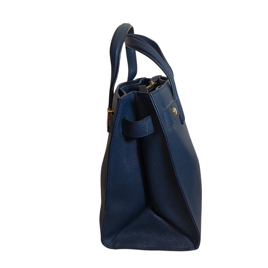 Kurt Geiger Blue Saffiano Leather Convertible Tote Bag | Pre Loved |