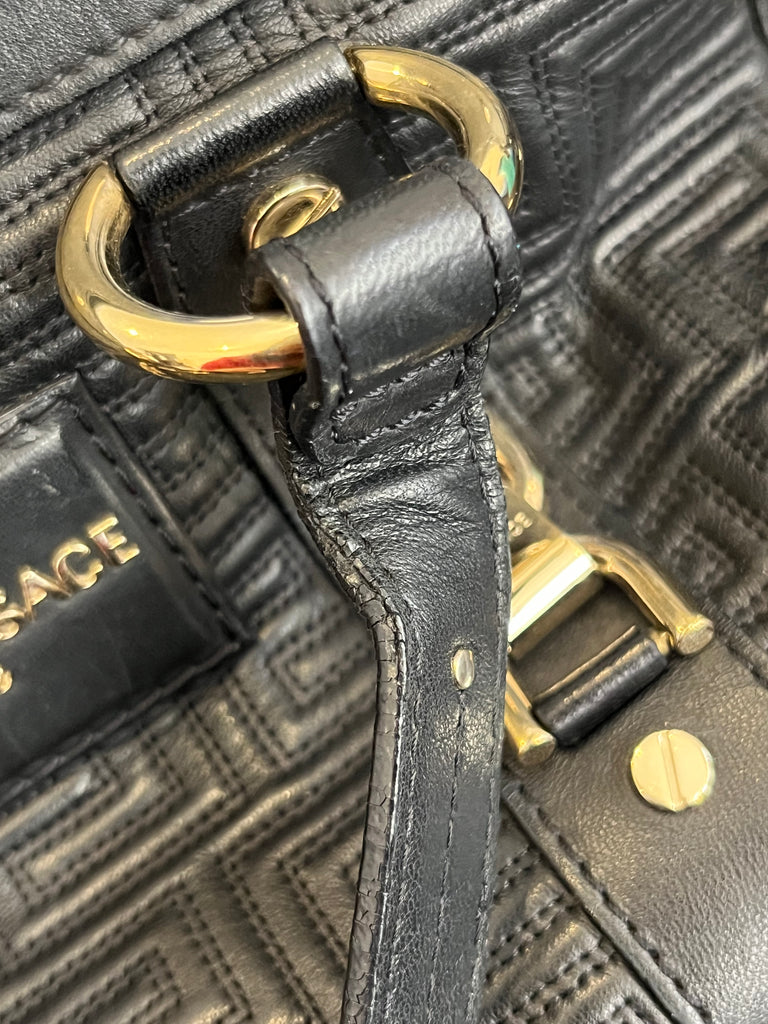 Versace Black Lambskin Leather 'Grab It' Tote | Pre Loved |