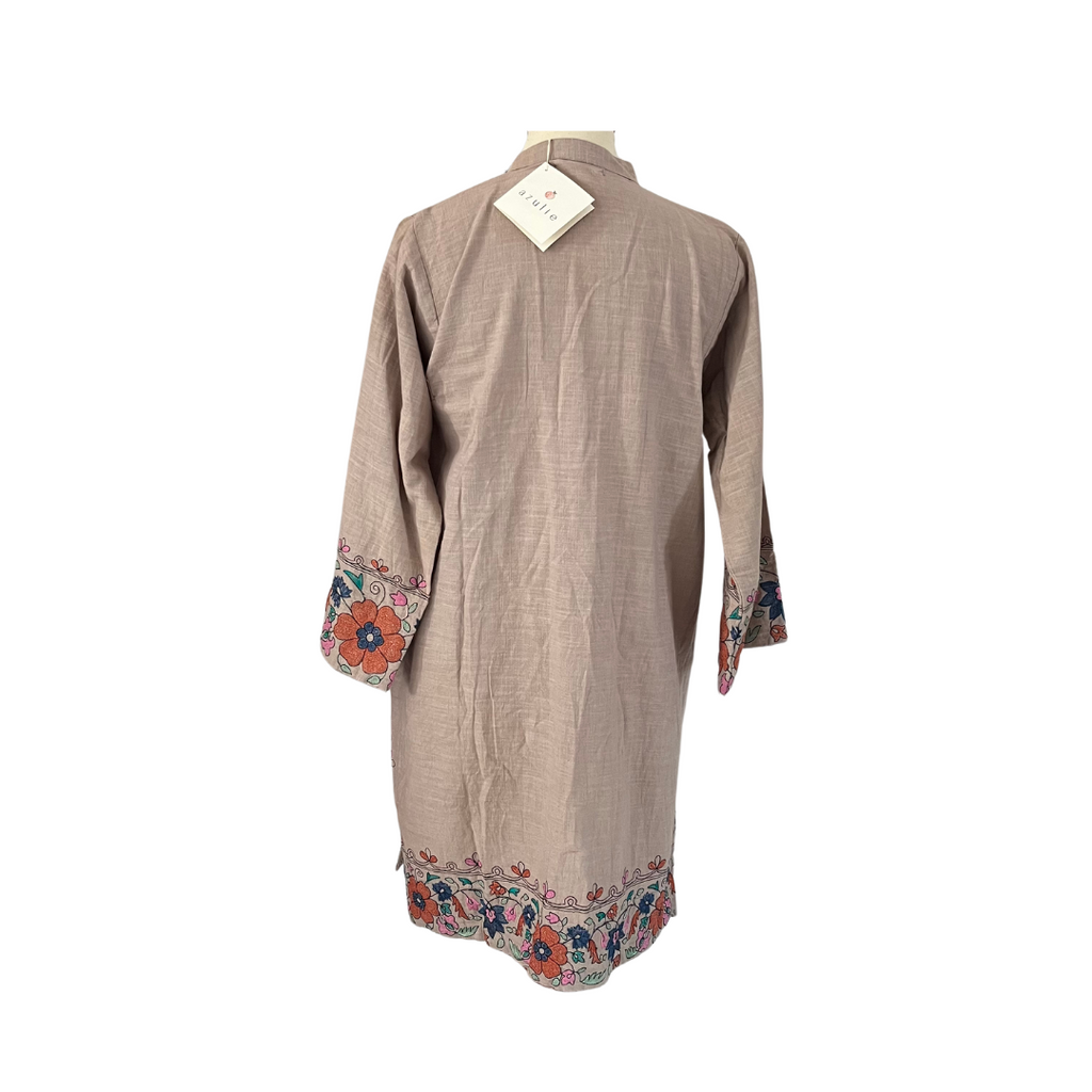 Azulie Beige Embroidered Kurta | Brand New |