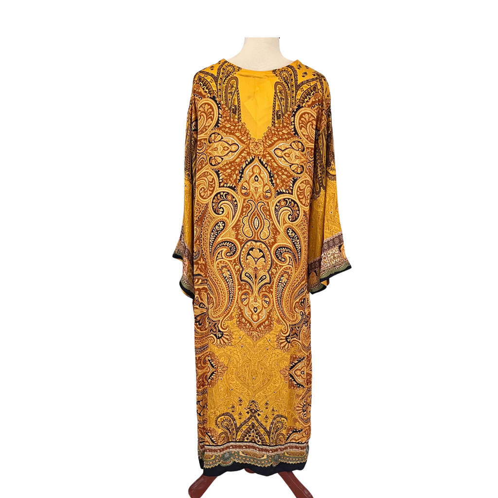 Sapphire Mustard Silk Printed Embellished Outfit (3 pieces) | Brand New |