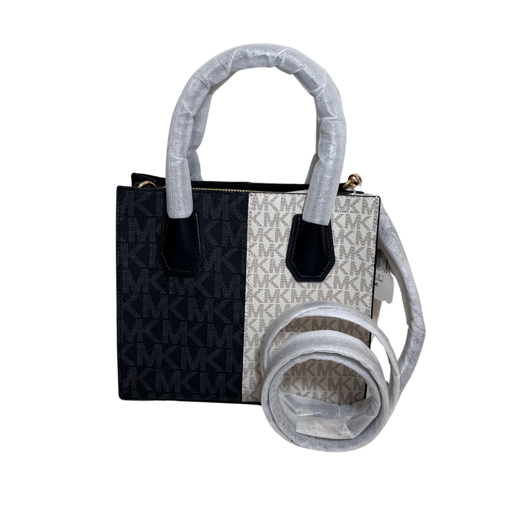 Michael Kors Black & White Medium Mercer Crossbody Bag | Brand New |