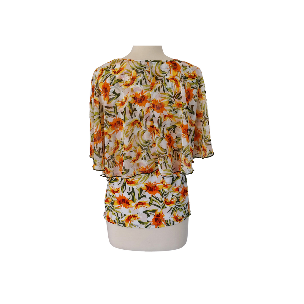 Adele & May White Floral Printed Layered Top | Brand New |