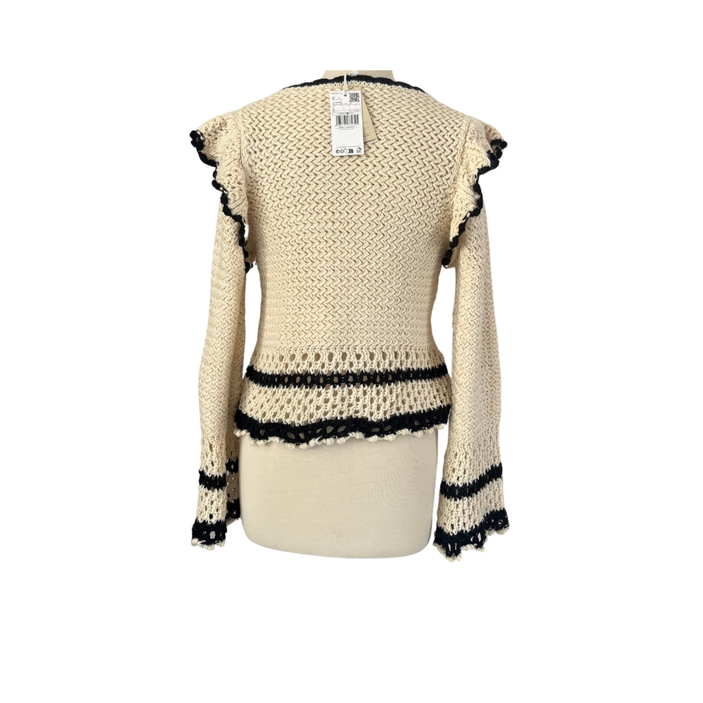 Mango Cream & Black Knit Sweater | Brand New |