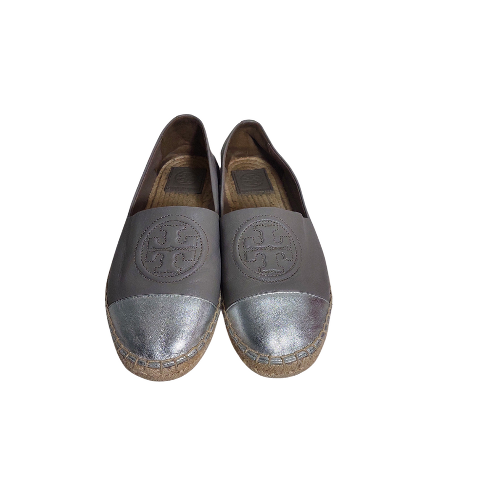 Tory Burch Grey Two-toned Espadrille Shoes | Gently Used |