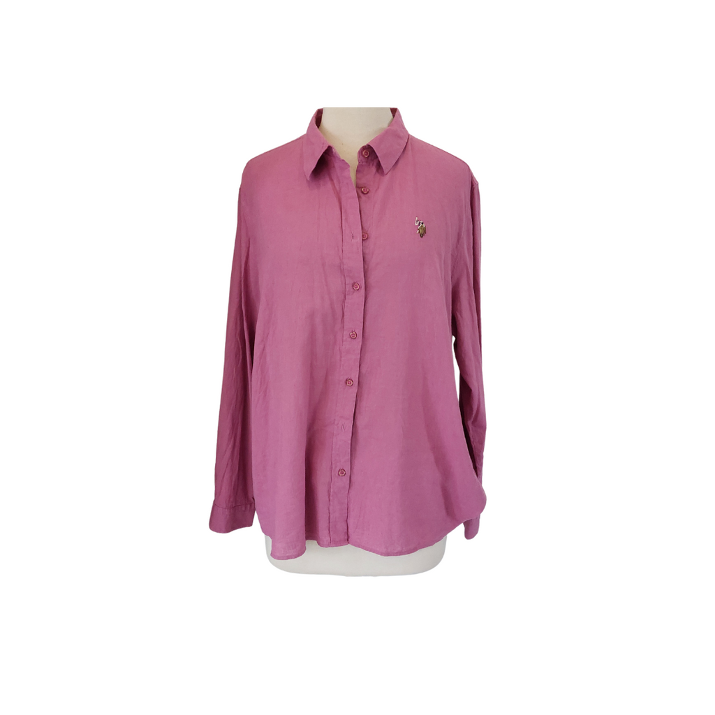 U.S Polo Assn. Pink Button Down Collared Shirt | Pre Loved |