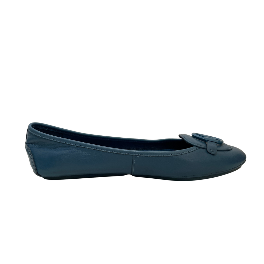 Michael Kors Blue Leather Ballet Flats | Pre Loved |