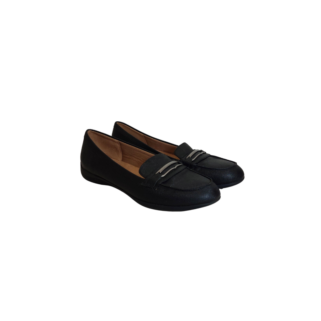 LifeStride Black Leatherette 'Phoebe' Loafers | Pre Loved |