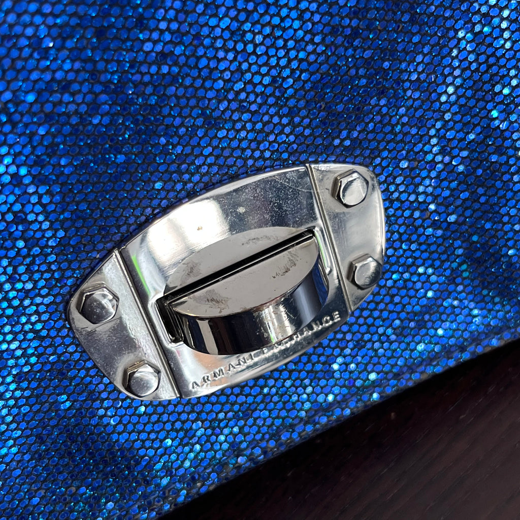 Armani Exchange Blue Glitter Clutch