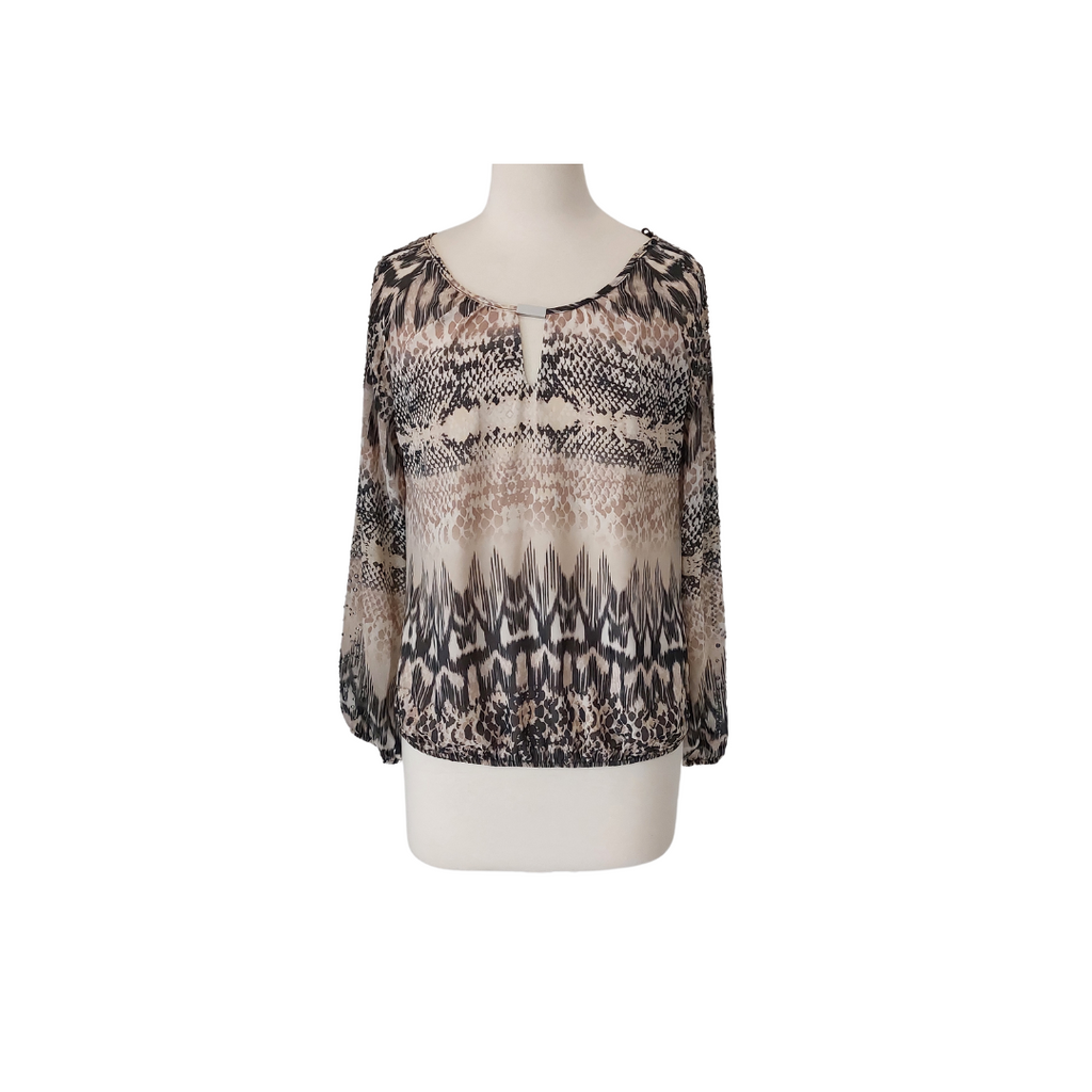 Star By Julien Macdonald Beige Printed Rhinestones Blouse | Pre Loved |