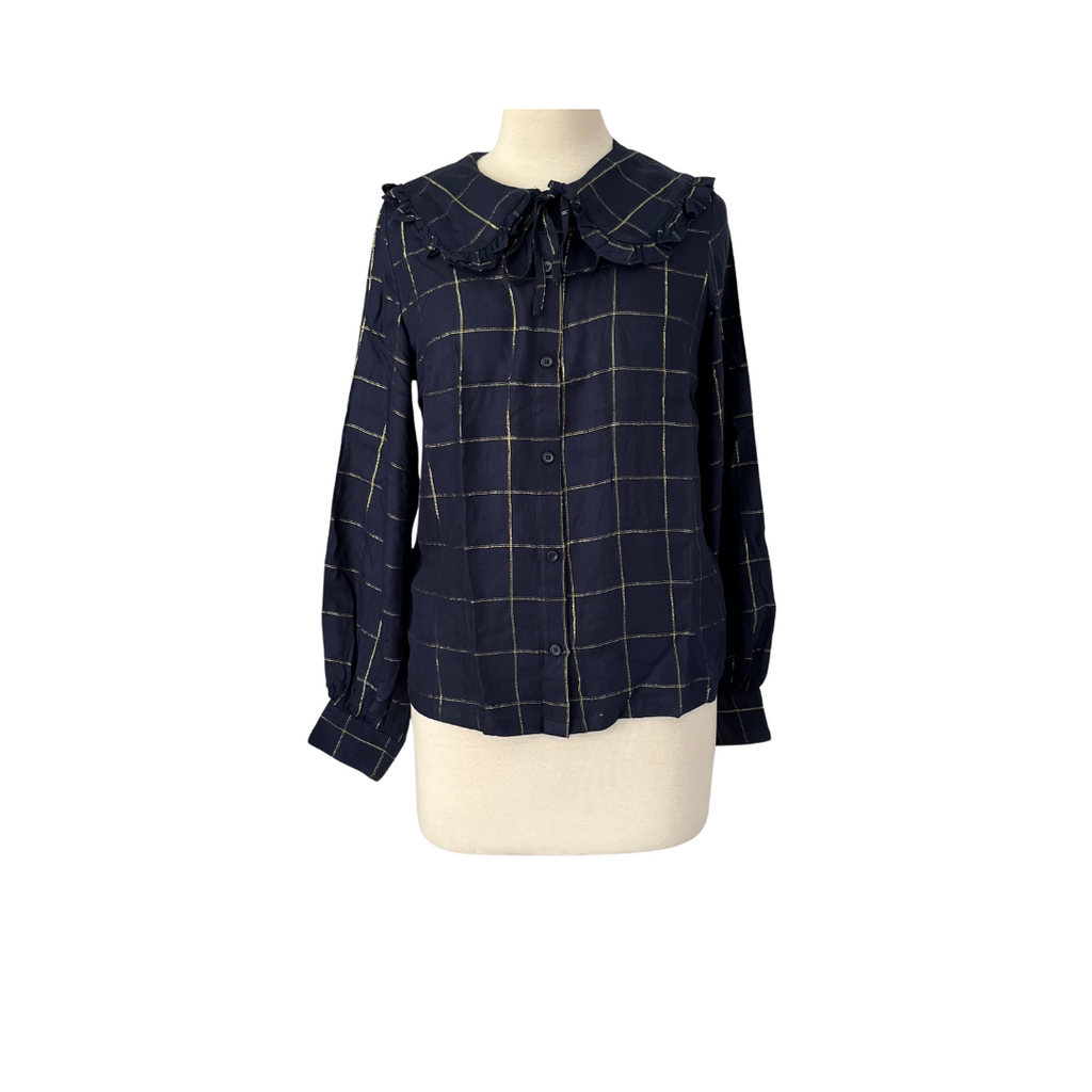 NEXT Navy & Gold Collared Shirt | Brand New |