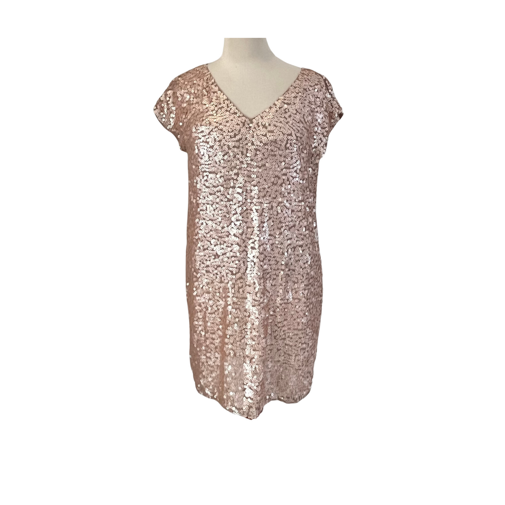 Promod Beige Sequin Short Dress | Pre Loved |