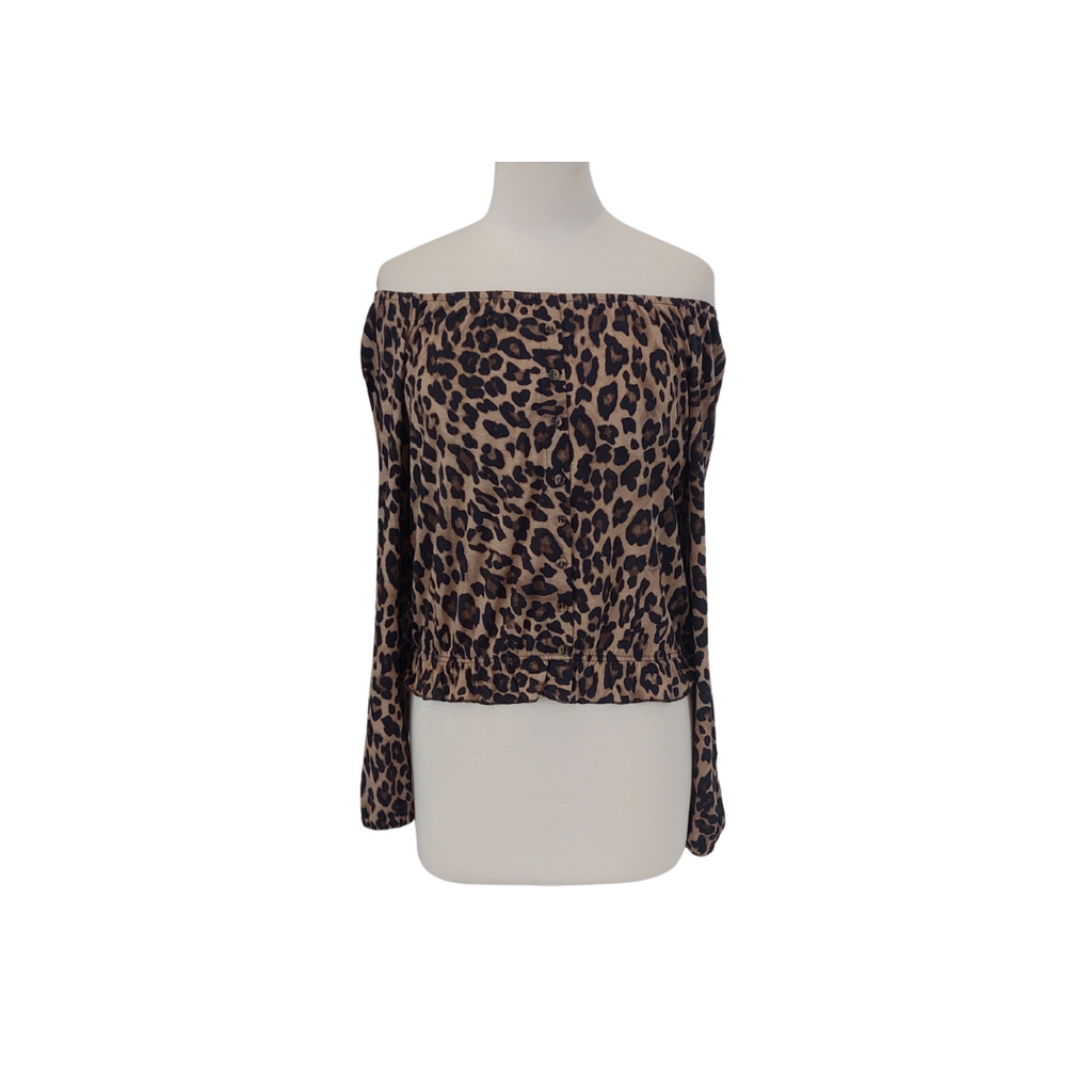 H&M Cheetah Print Off-shoulder Blouse | Gently Used |