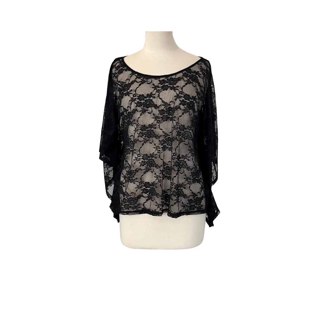 H&M Black Net Poncho Top | Gently Used |