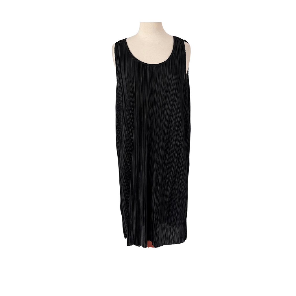 H&M Black Pleated Sleeveless Midi Dress | Like New |