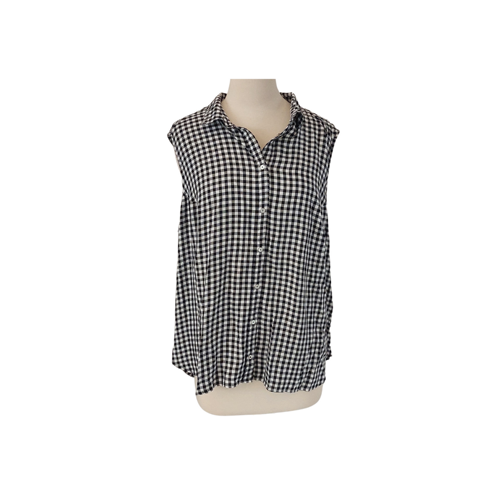 H&M Black & White Checked Sleeveless Top | Pre Loved |